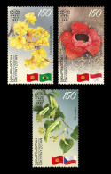 Kyrgyzstan (KEP) 2024 Mih. 218/20 Diplomatic Relations. Flora. Flowers And Trees MNH ** - Kyrgyzstan