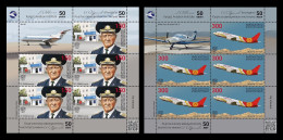 Kyrgyzstan (KEP) 2024 Mih. 225/26 Ishembay Abdraimov Kyrgyzstan Aviation Institute. Planes. Helicopter (2 M/S) MNH ** - Kyrgyzstan