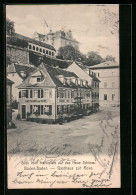 AK Baden-Baden, Blick Vom Marktplatz Auf Das Neue Schloss Und Gasthaus Zur Rose  - Baden-Baden