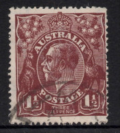 AUSTRALIA 1919  1.1/2d DEEP - RED - BROWN  KGV STAMP PERF.14 1st.WMK SG.59 VFU. - Gebruikt