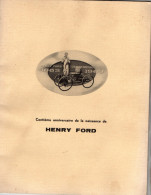 Centième Anniversaire De La Naissance De  HENRY FORD  ( 1963 ) - Auto/Motor