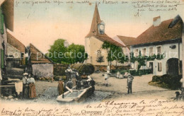 13567025 Chavornay Orbe Kirche Ortspanorama Brunnen Chavornay Orbe - Sonstige & Ohne Zuordnung