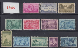 USA 1945 Full Year Commemorative MNH Stamps Set SC# 927-938 With 12 Stamps - Années Complètes