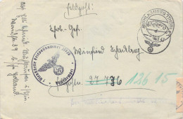 Censored German Feldpost WW2 To La Rochelle In France, 4. Marine-Sicherungs-Division FP 27736 However Rerouted - Militaria