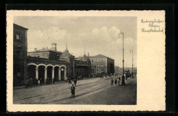 AK Ludwigshafen-Rhein, Strassenpartie Mit Hauptbahnhof  - Ludwigshafen