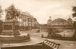 13298435 Basel BS Bundesbahnhof Mit Strassburgerdenkmal Basel BS - Andere & Zonder Classificatie