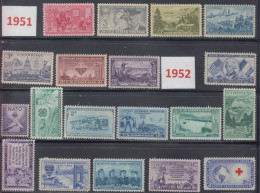 USA 1951-52 Full Year Commemorative MNH Stamps Set SC# 998-1016 With 19 Stamps - Full Years