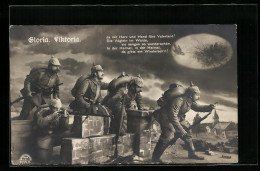 AK Gloria. Viktoria, Infanteriesoldaten Beim Vorrücken  - Guerra 1914-18