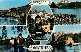 13061035 Montreux VD Les Quais Vue Generale Chateau De Chillon Et Dents Du Midi  - Autres & Non Classés