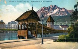 13052455 Luzern LU Kapellbruecke Und Wasserturm Mit Pilatus Luzern - Autres & Non Classés