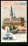 Lithographie Hamburg, Ansicht Vom Rathaus  - Mitte