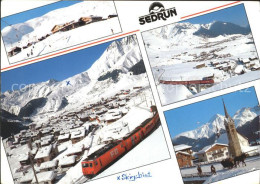 11871523 Sedrun Skigebiet Milez Rueras Bergbahn Pferdekutsche Kirche Skilift Sed - Autres & Non Classés