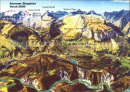 11871514 Flims GR Panoramkarte Laax Vorab Murschetg Cassons Grat Fidaz Flims Dor - Other & Unclassified