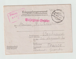 Prisoner Of War Letter From Germany To France, Stalag III C Located Sagan, Now Zagan, Poland, Posted  19.5.1941 - Militares