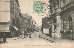 92 / CPA / SCEAUX / JUSTICE DE PAIX ET RUE HOUDAN - Sceaux