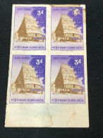 VIET NAM SOUTH STAMPS (Not Imperf.1957-3 DONG HAUTS PIATEAUX 1 Block)4 STAMPS Rare - Vietnam