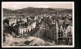 AK Freiburg I. Br., Strassenbahn Auf Dem Hohenzollernplatz  - Tramways