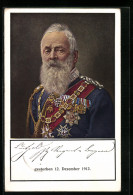 Künstler-AK Prinzregent Luitpold, Portrait In Uniform Mit Orden Zum Todestag Am 12. Dezember 1912  - Familles Royales