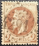 FRANCE Y&T N°26A Napoléon 2c Rouge-brun. Oblitéré Losange G.C. N°4291 Vire - 1863-1870 Napoleone III Con Gli Allori