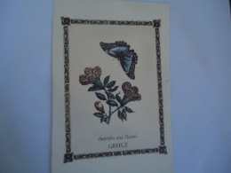 GREECE   POSTCARDS   BUTTTERFLIES AND FLOWERS MORE    PURHASES 10% DISCOUNT - Butterflies