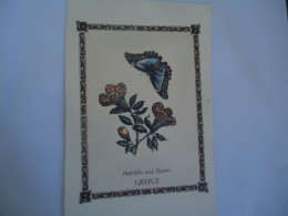 GREECE   POSTCARDS   BUTTTERFLIES AND FLOWERS MORE    PURHASES 10% DISCOUNT - Schmetterlinge