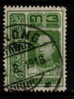 Thailand Cat 147 1912 King Vajiravudh,  Vienna Printing  3 Sat Green Used - Tailandia