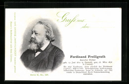 AK Deutscher Dichter Ferdinand Freiligrath Im Portrait  - Writers