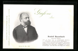 AK Portrait Dichter Rudolf Baumbach Im Anzug Mit Querbinder  - Scrittori