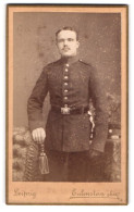 Fotografie Eulenstein, Leipzig, Zeitzer-Strasse 30, Soldat Mit Portepee Am Bajonett In Uniform  - Anonymous Persons