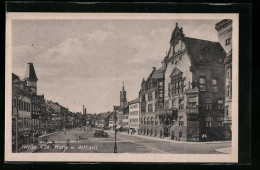 AK Werdau I. Sa., Markt Mit Rathaus  - Werdau