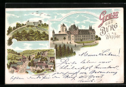 Lithographie Burg A.d. Wupper, Ruine, Gesamtansicht, Schloss  - Sonstige & Ohne Zuordnung
