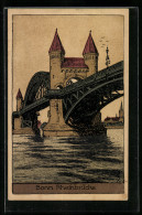 Künstler-AK Bonn, Rheinbrücke  - Bonn