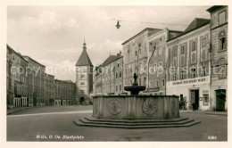 73644650 Wels Stadtplatz Brunnen Turm Wels - Sonstige & Ohne Zuordnung