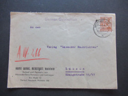 Kontrollrat 6.5.1948 Firmenumschlag Thematik Auto Hans Lange Neustadt In Holstein Mercedes Benz Personen Und Lastwagen - Storia Postale