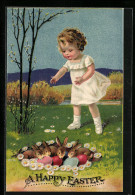 AK Kind Zusammen Mit Osterhasen  - Easter