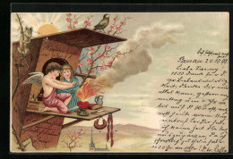 Lithographie Amor Entfacht Die Flammen Der Liebe  - Andere & Zonder Classificatie