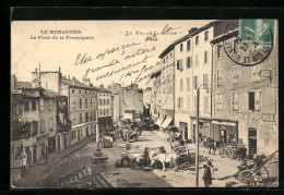 CPA Le Monastier, La Place De La Fromagerie  - Other & Unclassified