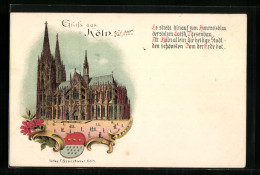 Lithographie Köln, Am Dom, Wappen  - Andere & Zonder Classificatie