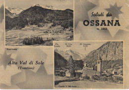 OSSANA-TRENTO-VAL DI SOLE-SALUTI DA..- MULTIVEDUTE-  CARTOLINA  VIAGGIATA IL 9-7-1958 - Trento