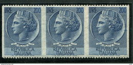 Siracusana Lire 200 Stelle III Non Dent. Verticalmente - Plaatfouten En Curiosa