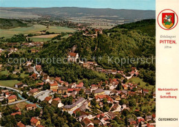 73643452 Pitten Marktzentrum Mit Schlossberg Burg Bergkirche Rosaliengebirge Fli - Sonstige & Ohne Zuordnung