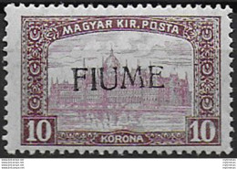 1918 Fiume 10k. Bruno Lilla E Lilla II Tipo MNH Sassone N. 21/II - Altri & Non Classificati