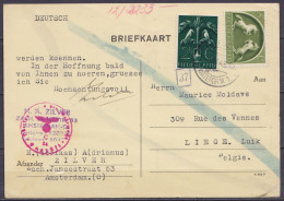 Pays-Bas - CP Briefkaart Affr.7½c Càpt AMSTERDAM /6.VIII.1943 Pour Philatéliste à LIEGE - Cachet Censure Allemande - Brieven En Documenten