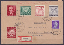 Allemagne - Env. Affr. 54pf Càpt HAMBURG /02.11.1943 En Recommandé Pour HOWALD Luxembourg - Storia Postale