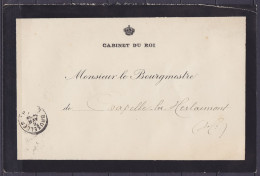 Env. Deuil Roi Léopold II En Franchise Càd BRUXELLES DEPART /6 AVR 1910 Pour CHAPELLE-LEZ-HERLAIMONT (au Dos: Càd Arrivé - 1905 Grosse Barbe