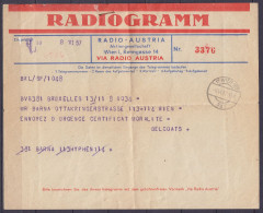 Télégramme "Radiogram" Autriche Radio-Austria - Déposé à BRUXELLES, Reçu à VIENNE Càpt WIEN /-8.VI.1957 - Télégrammes