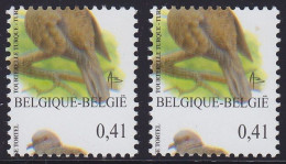 N°3135 ** Oiseau De Buzin 0,41€ Tourterelle Turque - 2x Curiosités : Double Impression, Curiosités De Couleur Et Piquage - 1985-.. Vogels (Buzin)