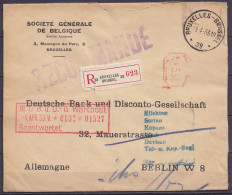 Env. "Société Générale De Belgique" Affr. Mécanique 5f50 Càd Agence BRUXELLES-BRUSSEL /-4-4-1933/ *38* En Recommandé Pou - Cartas & Documentos