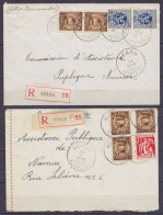 Lot 2 Env. Recommandée Affr. Composés N°341+ … Càd HERON 1933 Pour NAMUR - Voir Scans - Storia Postale