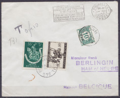 Env. Affr. N°604+606 Càd & Flam. BRUXELLES-BRUSSEL /29-7-1943 Pour HAM-SUR-HEURE - Taxée 10c - Storia Postale